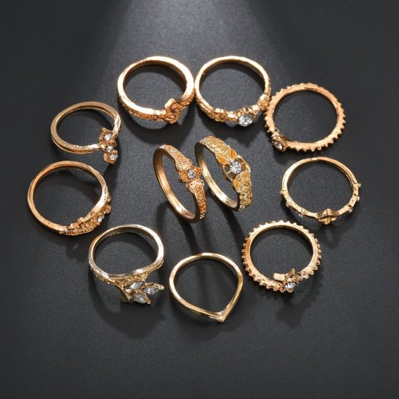 - Rhinestones Rings Set - Picture 3 of 3